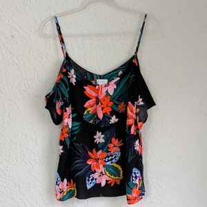 Old Navy Black Floral Top  | Size XL